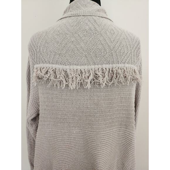 Lucky Brand Women's Large Sweater Boho Style Open Front Fringe - Picture 3 of 5